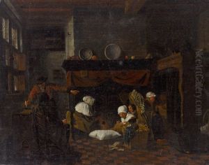 Stubeninterieur Mit Familie by Jan Josef Horemans the Elder