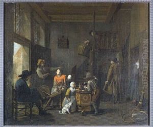 Scene D'interieur A La Cage Aux Oiseaux