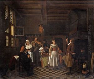 Scene De Taverne by Jan Josef Horemans the Elder