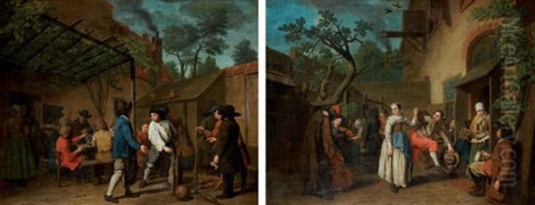 La Partie De Quilles Dans La Cour De L'auberge (+ La Danse Au Son Du Violon Devant L'auberge; 2 Works) - view 1