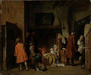 Abend Am Offenen Feuer by Jan Josef Horemans the Elder
