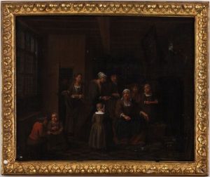 Scenes D'interieur (pair) by Jan Josef Horemans the Elder