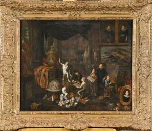 Visite Dans Le Cabinet De L'amateur by Jan Josef Horemans the Elder