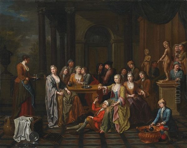 A Pair Of Courtly Scenes (pair) - view 1
