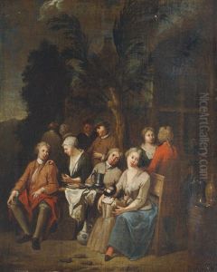 In Front Of The Inn by Jan Josef Horemans the Elder