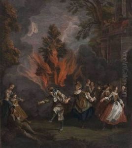 Scene De Fete Lors De La Saint Jean