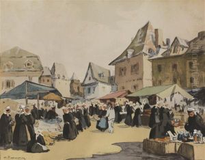 Scene De Marche by Henri Alphonse Barnoin