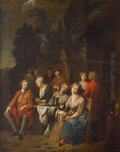 In Front Of The Inn by Jan Josef Horemans the Elder