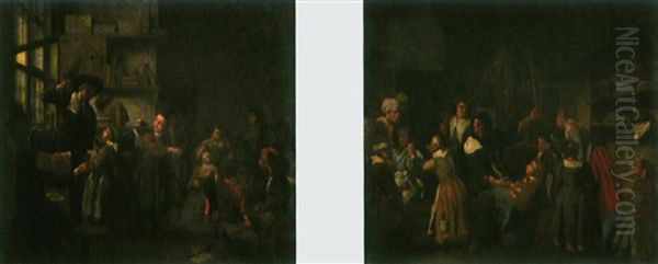 Schulstuben-szenen (pair) - view 1