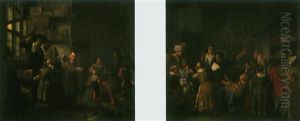 Schulstuben-szenen (pair)