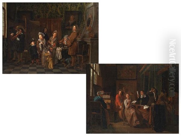 Tischgesellschaften Bei Hausmusik (pair) - view 1