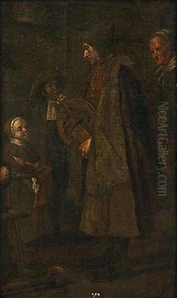 Joueur De Vielle, Femme Et Enfants - view 1