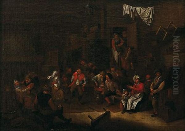Scene De Taverne Avec Paysans Dansants - view 1