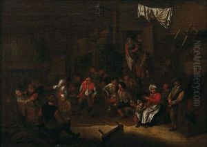 Scene De Taverne Avec Paysans Dansants Scene De Taverne Avec Paysans Dansants