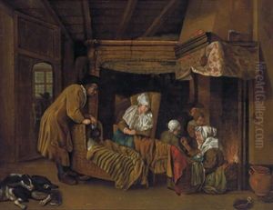 Familie In Der Stube