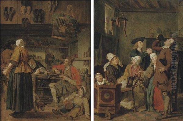 A Cobbler's Workshop (+ A Family In An Interior; Pair) - view 1