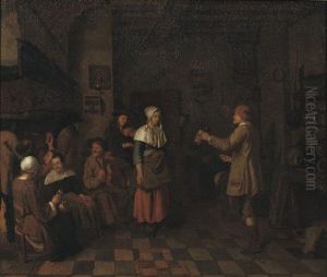 Peasants Making Music And Dancing In An Interior