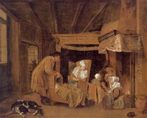 Familie In Einem Interieur by Jan Josef Horemans the Elder