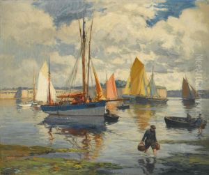 Bringing In The Catch by Henri Alphonse Barnoin