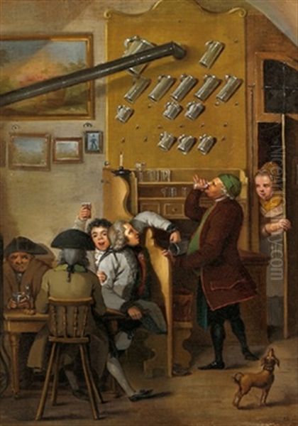 Frohliche Gesellschaft In Einem Wirtshaus - view 1