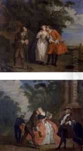 Scene Galante Dans Un Parc (+ Another Similar; 2 Works) by Jan Josef Horemans the Elder