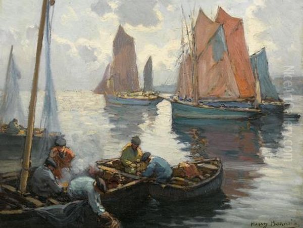 Bretonische Fischerboote Auf Dem Meer - view 1