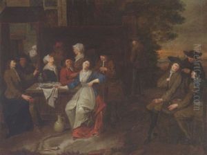 Vor Dem Wirtshaus by Jan Josef Horemans the Elder