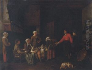 A Family In An Interior With A Child About To Be Disciplined by Jan Josef Horemans the Elder