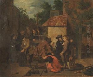 Streit Der Kegelspieler Auf Dem Dorffest Streit Der Kegelspieler Auf Dem Dorffest