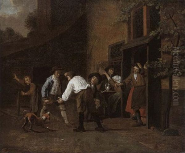 Ruafende Bauern Vor Dem Wirtshaus - view 1