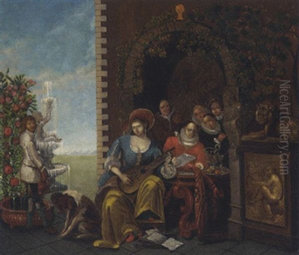 A Musical Party In A Garden - view 1