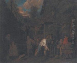 Peasants Merry Making Outside A Tavern