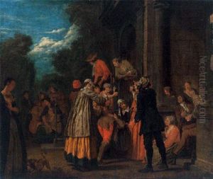 Elegant Figures Making Merry And Playing Games And Music Elegant Figures Making Merry And Playing Games And Music