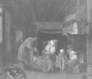 Visiting The Nursery by Jan Josef Horemans the Elder