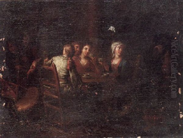 A Guardroom Interior With Figures Drinking At A Table - view 1