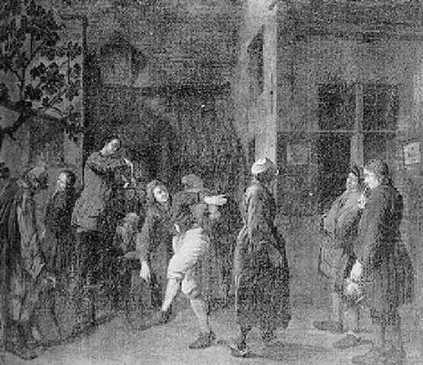 Dancers, Musicians And Other Figures In The Courtyard Of A Tavern - view 1