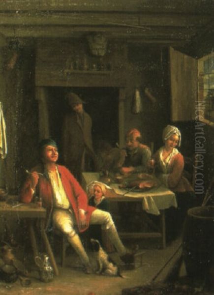 Peasants At A Table In An Interior - view 1