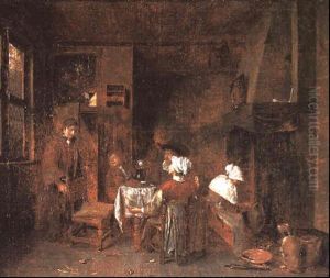 Personnages Dans Un Interieur by Jan Josef Horemans the Elder