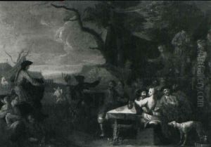 Soldiers Merrymaking With A Peasant Band On A Battlefield by Jan Josef Horemans the Elder