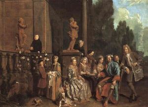 Le Gouter Familial Sur La Terrasse by Jan Josef Horemans the Elder