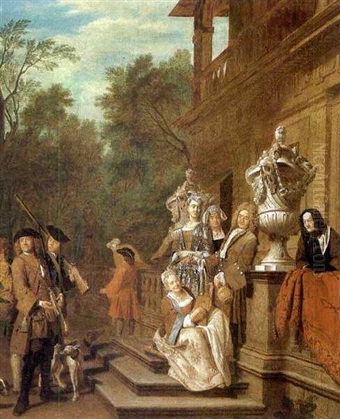 Figures Returning From A Hunt - view 1