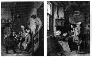 An Innkeeper Taking An Order & A Nurse           Distributing Medicinals