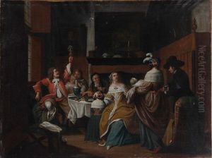 Celebrating The New Arrival by Jan Josef Horemans the Younger