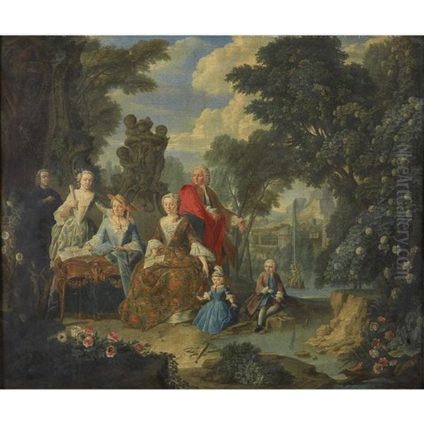 Elegant Figures In A Park - view 1