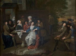 Dejeuner Galant A L'exterieur De L'auberge by Jan Josef Horemans the Younger