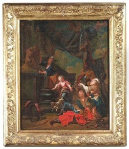 Frohliche Gesellschaft Beim Weintrinken Und Lustigen Wasserspielen by Jan Josef Horemans the Younger