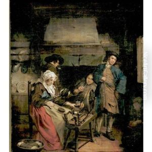Interior With Figures By A Fireplace Interior With Figures By A Fireplace
