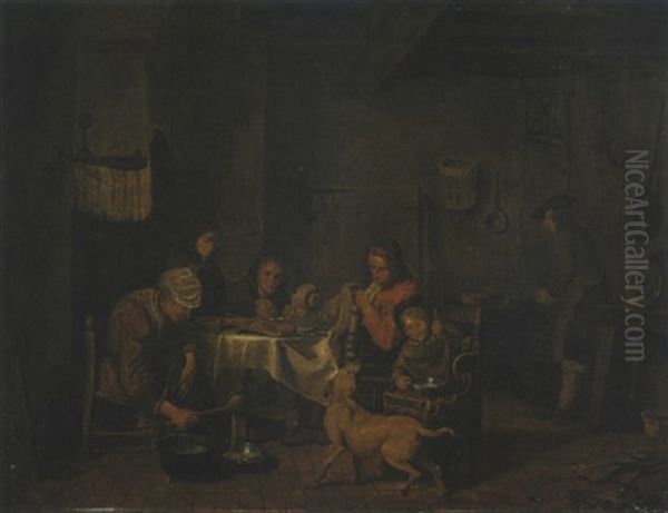 A Family Eating And Drinking In An Interior - view 1