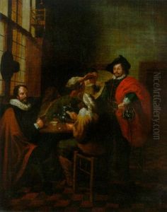 A Dispute At Cards by Jan Josef Horemans the Younger