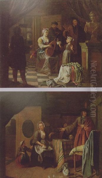 Figures Singing In An Elegant Interior - view 1